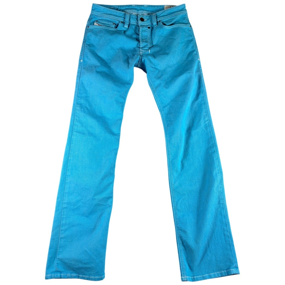 Diesel Safado Jeans Men 29 Blue Slim Straight Stretch Buttonfly Unique 90s Style